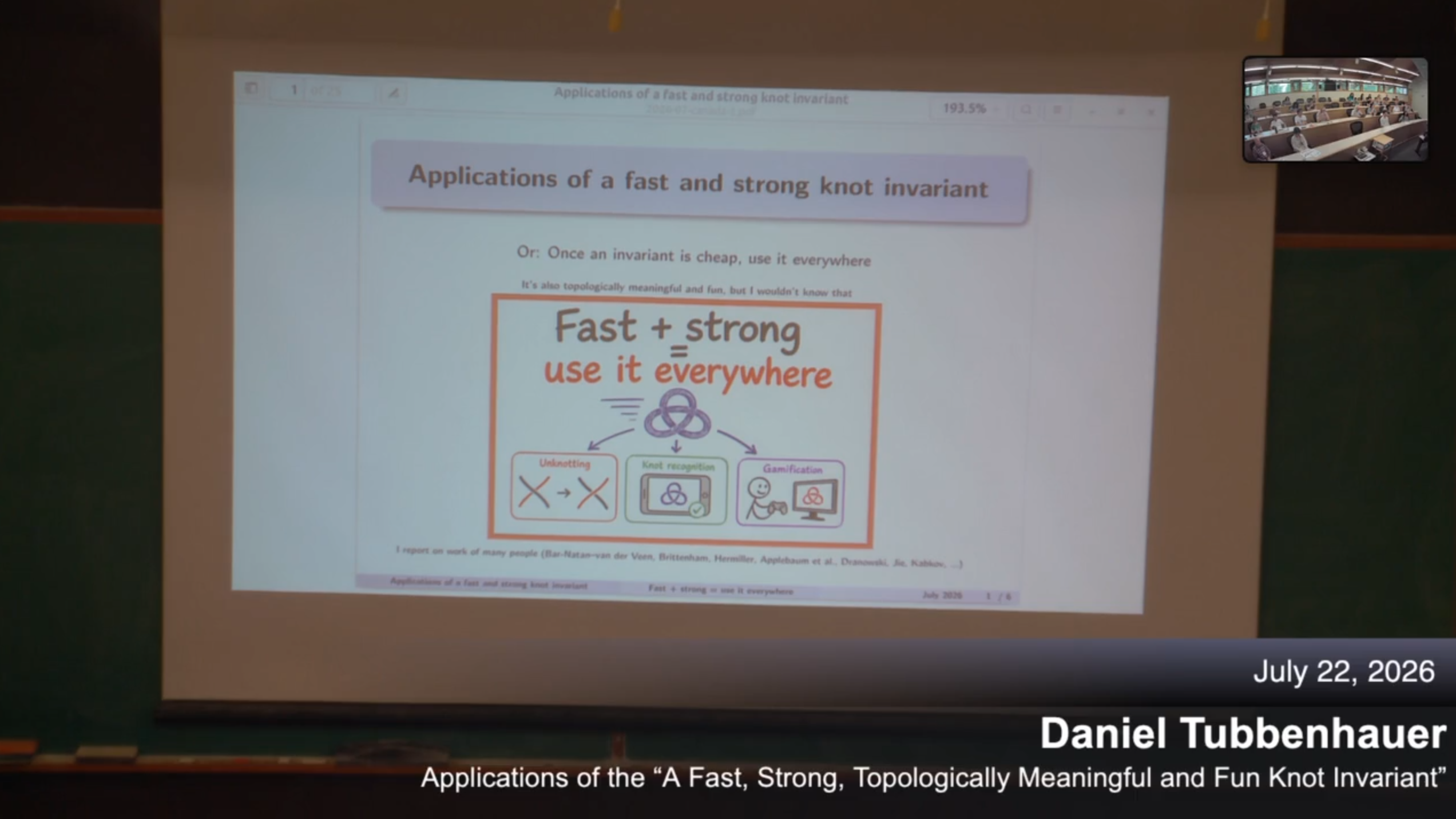 Thumbnail for Applications of the Fast, Strong, Topologically Meaningful and Fun Knot Invariant